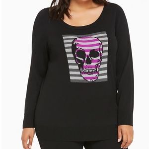 Torrid striped skull tunic sweater size 2X